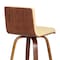 Armen Living Vienna 26" Swivel Counter Stool in Walnut Wood Finish with Cream Faux Leather LCVIBACRWA26 - alternate 6